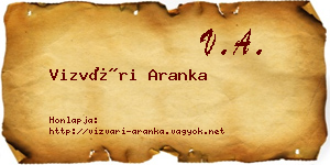 Vizvári Aranka névjegykártya